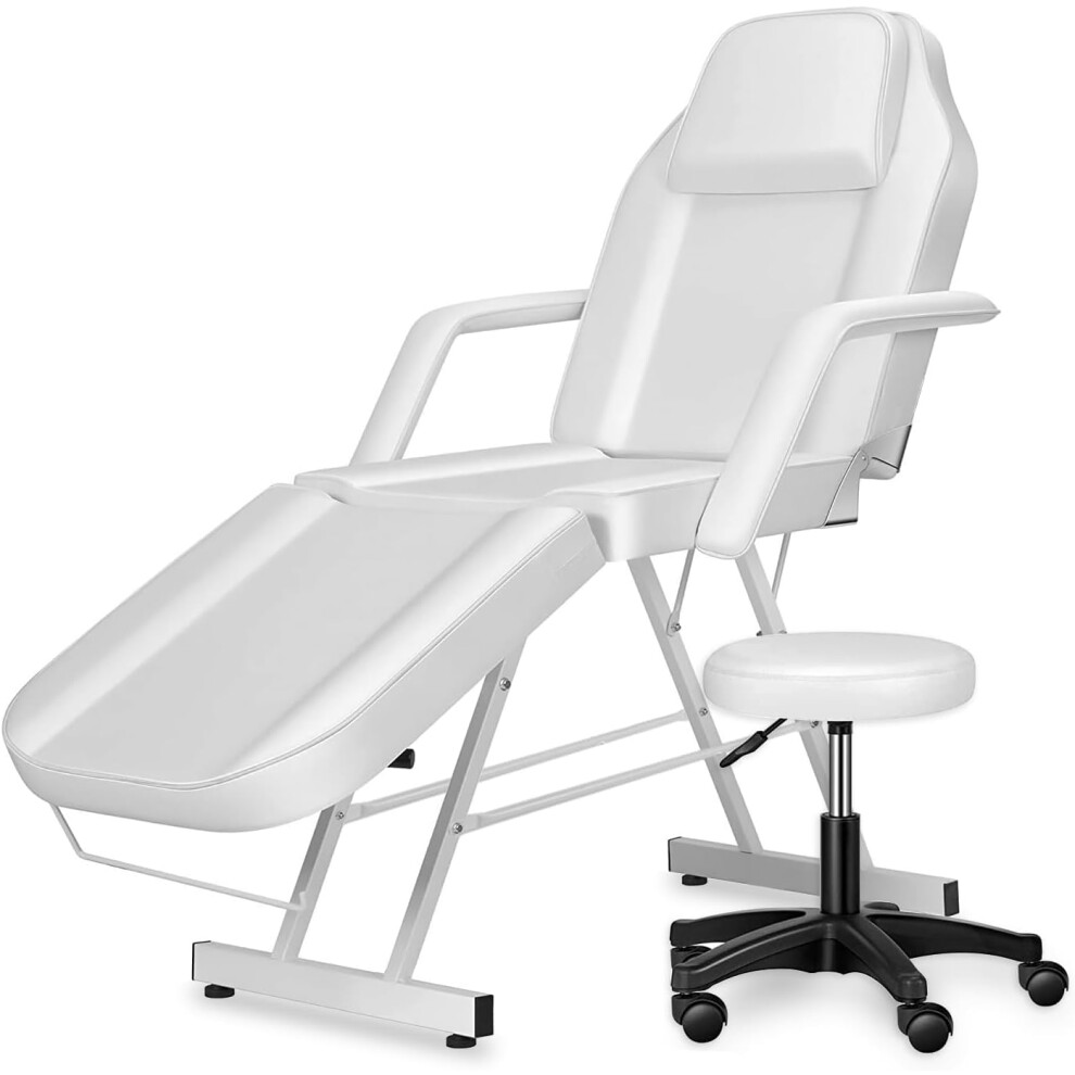 Fozskeylf Massage Salon Tattoo Chair Esthetician Bed Multi-Function Facial Bed With Hydraulic Stool Removable Headrest Salon Spa Bed Beauty Barber