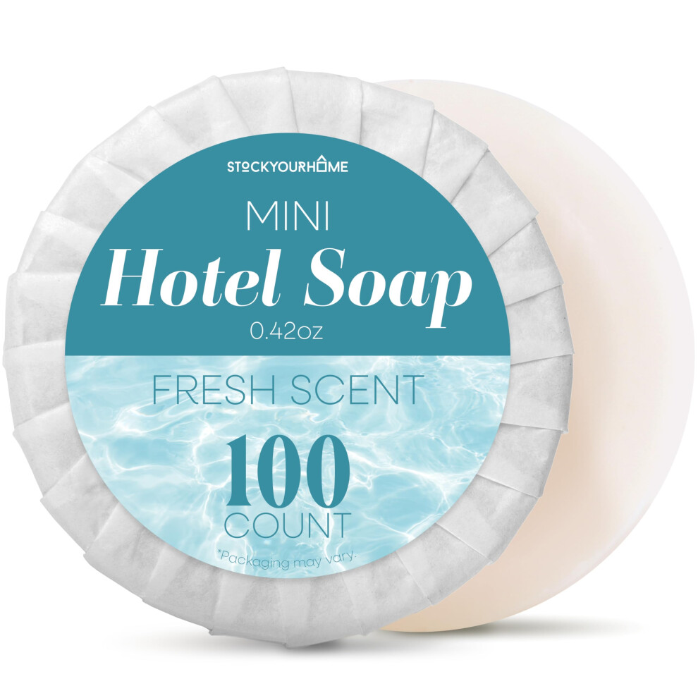 Stock Your Home Bulk Hotel Soap Bars (100 Count) Fresh Scent Travel Size Hand Soap For Hotels Motels And Resorts Mini Travel Soap Bulk Individually Wrapped Bars