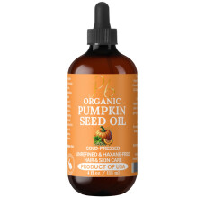 Organic Pumpkin Seed Oil - 100% Pure Cold-Pressed Unrefined Pumpkin Seed Oil for Hair & Skin - Moisturizing Hair & Face Oil Organic Hair Oil - 4 fl