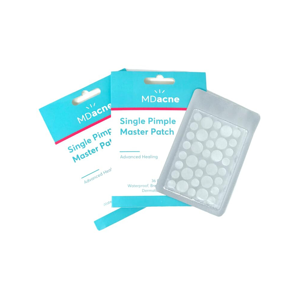 MDacne 72 Pimple Patches for Acne Treatment  Hydrocolloid Patches - Absorbs Oil & Pus from Clogged Pores  Ultrathin & Transparent Blends with All Skin