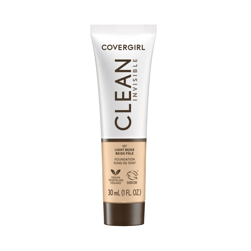 Fond De Teint Covergirl Clean Invisible Beige Clair Formule Estompable Couvrance Modulable Fini Naturel L Ger Non Com Dog Ne 1 Oz-image