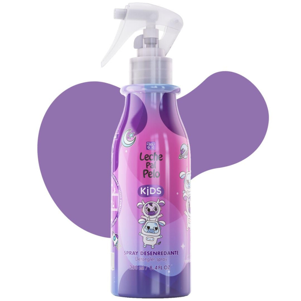 Leche Pal Pelo Girls' Detangling Spray - Tender Care With Coconut Goodness, Effortless Tangles, Silicone-Free Magic For All Hair Types, 8.4 Oz.