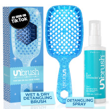 FHI Heat UNbrush Detangling Brush s UNwinder Detangling Spray Combo Pack Gubancmentes hajfjdalommentes fogmoss Antisztatikus srtk Knnyu hajke