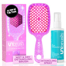 FHI Heat UNbrush Detangling Brush s UNwinder Detangling Spray Combo Pack - Gubancmentes hajfjdalommentes fogmoss antisztatikus srtk Knnyu hajke