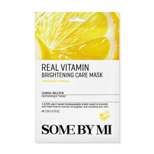 SOME BY MI Real Vitamin Brightening Care Mask - Pack of 10 - Made from Vitamin for Dull-Looking Skin - Daily Vegan Korean Sheet Mask for Skin Brighten