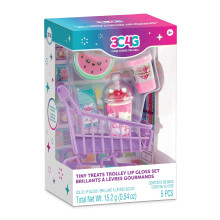 3C4G: Tiny Treats Trolley Lip Gloss Set - 4 Scented Gloosess & Miniature Shopping Cart Watermelon Strawberry Cherry Vanilla Girls & Tweens Ages 8