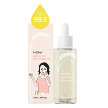 MIDHA Rice Facial Oil 30ml for skin moisturizing  deep  intense and immediate hydration and quick absorption with non greasy light oil like as rice br
