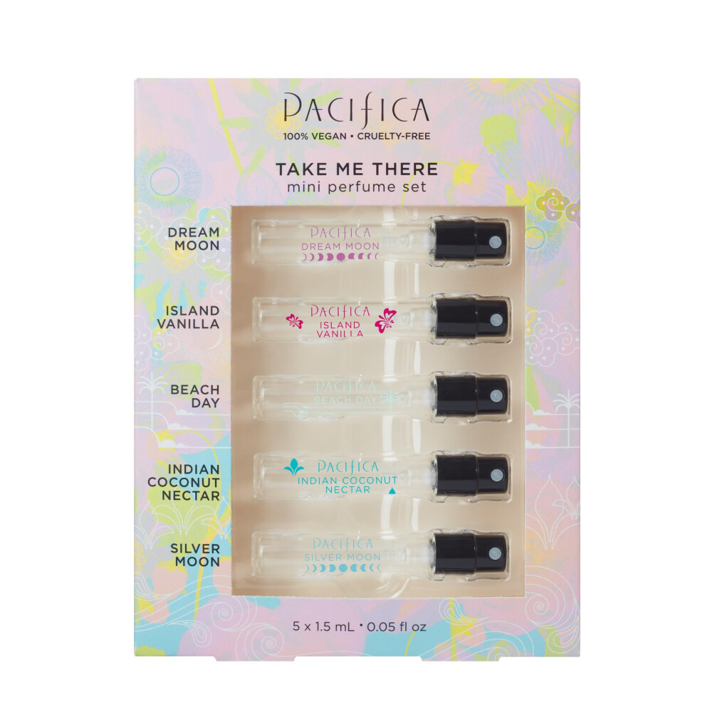 Pacifica Beauty  Take Me There Spray Perfume Trial Set  5 Scents  Fragrance Sampler Gift Set  Natural & Essential Oils  Clean  Vegan & Cruelty Free