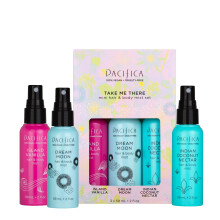 Pacifica Beauty Take Me There Hair & Body Mist Travel Size, Gift Set, Fragrance, Perfume Body Spray, Island Vanilla, Dream Moon, Silver Moon, Vegan, 2