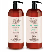 Soapbox Shampoo and Conditioner Set with Tea Tree Oil Jojoba Oil Aloe and Shea Butter to Clean and Purify for All Hair Types 1 Liter Each (Pack of