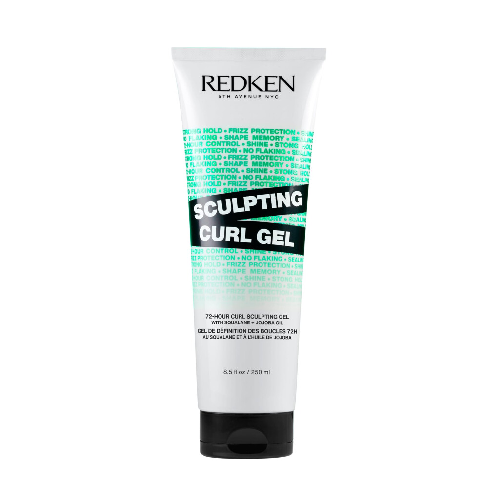 REDKEN Sculpting Curl Gel | 72-Hour Strong Hold | Crunch-Free & Flake-Free | Helps Tame Frizz | Squalane & Jojoba Oil | Silicone-Free | For Curly Hair