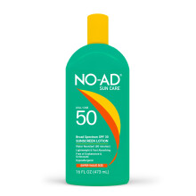 NO-AD Sonnenschutzlotion LSF 50 | Breitband-UVA/UVB-Schutz | Wasserfest | Octinoxat- und Oxybenzonfrei mit feuchtigkeitsspendendem Vitamin E und Aloe