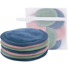 S&T Inc. Makeup Remover Wipes til hudpleje Genanvendelige makeup Wipes With vaskeri Bag Travel Essentials Assorterede farver 4 tommer Diameter 7