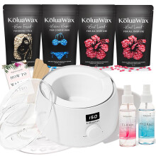 KoluaWax Kit de Cera Premium para Mujeres - Calentador de Cera Dura para Depilación, Cejas, Bikini, Piernas, Cara