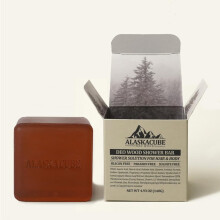 Alaskacube Deo Wood Shower Bath Soap Bar Luxurious Sandalwood Woody Scent Eliminates Body Odor Long Lasting Rich Foam | Body Wash Shampoo Deodo