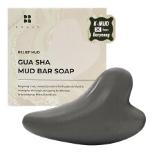 BRMUD Relief Mud Gua Sha Mud Bar Soap - Mud Mask Massager Cleansing Bar til ansigt og krop - V Line Lifting Sebum Cleansing Moisturizing - Shea B