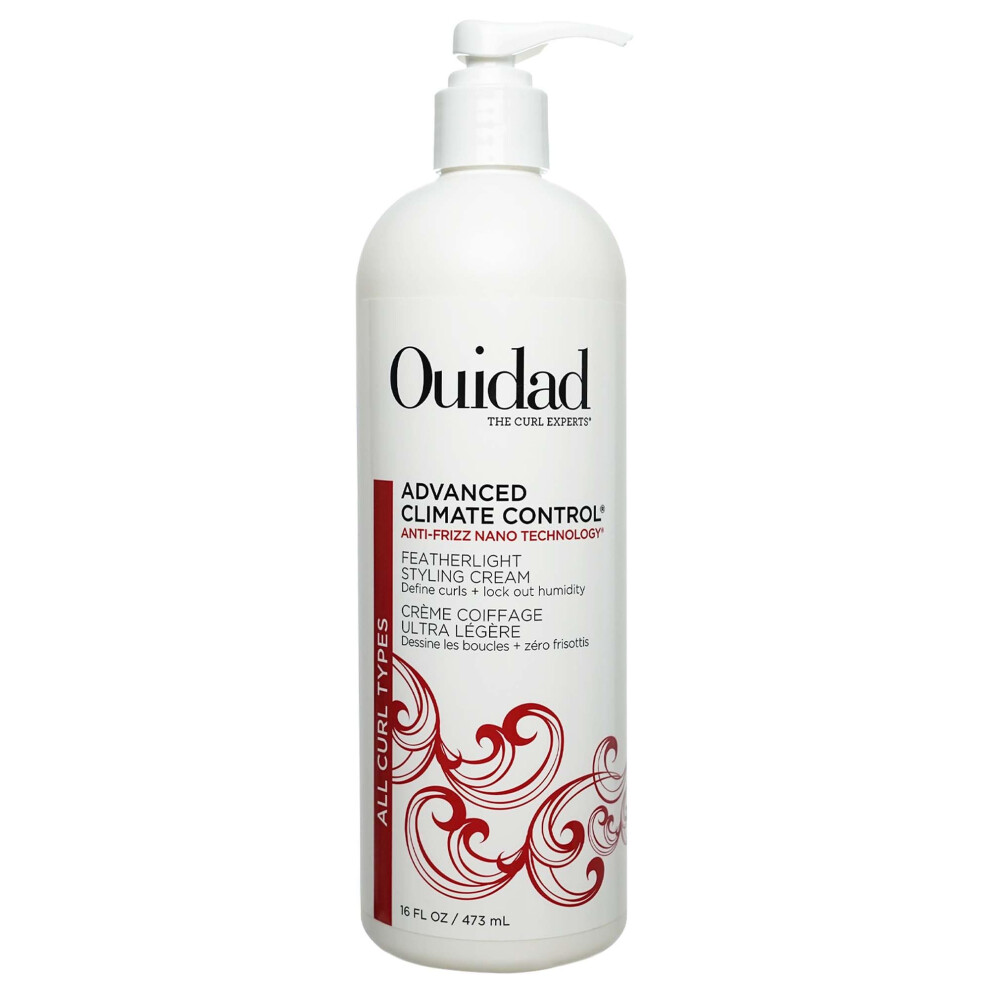 Ouidad Cream Advanced Climate Control Styling 16 Fl Oz Featherlight Curl For Curly Hair Shiny Hydrated & Frizz-Free Curls Sulfates Paraben