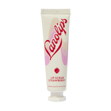 Lanolips Lip Scrub - Natural Lip Exfoliator Made with Lanolin Vitamin E & Finely Ground Strawberry Seeds - Gentle Sugar Scrub for Healthy Soft Lips