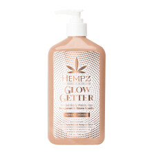 Hempz Glow Getter Body Lotion med skimrande effekt - Fuktgivande hudlotion med sheasmör, ginseng och vitaminer, 503 ml