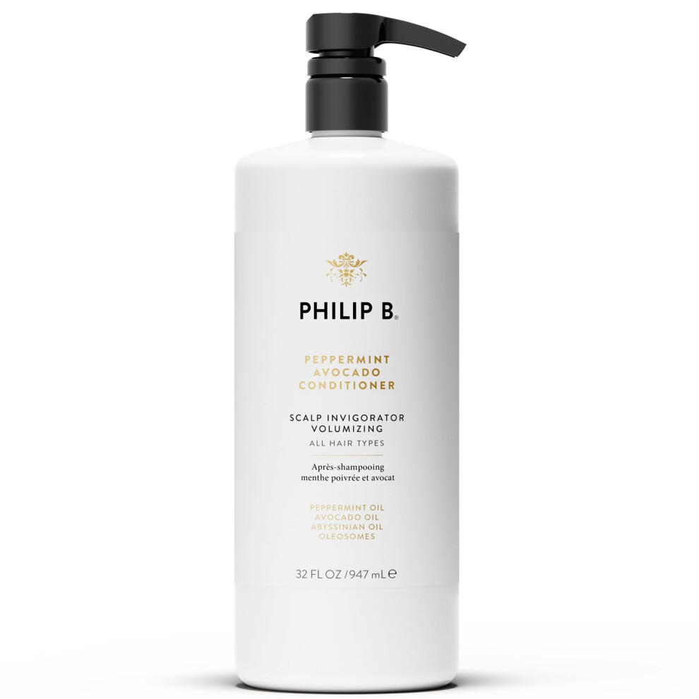 Philip F Philip B Peppermint Avocado Conditioner 32 Fl. Oz. (947 Ml) - Adds Volume To Hair While Peppermint Oil And Eucalyptus Invigorates The Scalp With A Ti