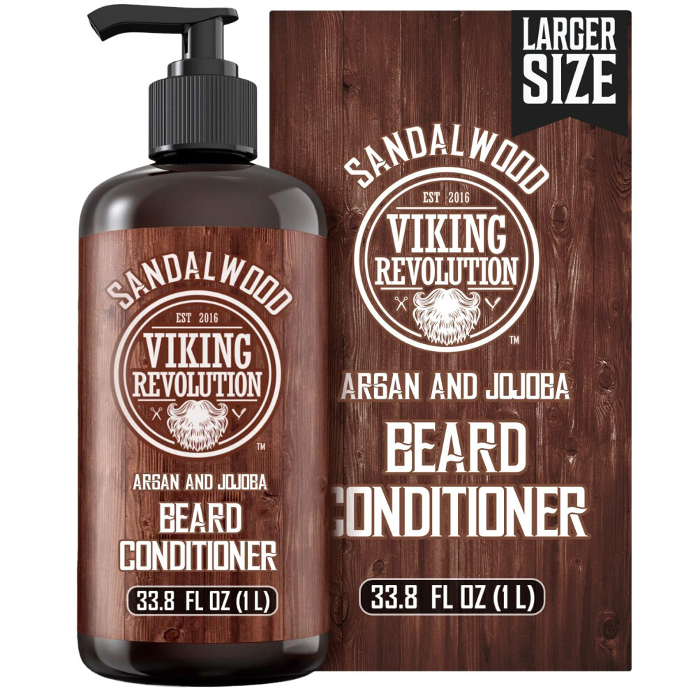 Vikingrevolution Viking Revolution Sandalwood Beard Conditioner For Men With Argan Oil And Jojoba Oil - Beard Softener And Strengthener Natural Beard Conditioner - Bea