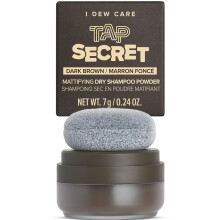 Shampoing sec en poudre I DEW CARE - Tap Secret Brun foncé | À la bétaïne et au ginseng noir. Sans aérosol. Sans benzène. Matifiant. Stimule les