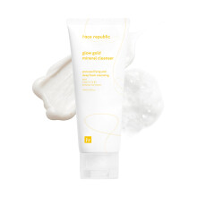 Face Republic Glow Gold Mineral Cleanser 100ml 3.38 fl oz | Deep Pore Purifying Foam | Vitalizing for Dull Skin | Gold Rice Bran Ginseng Vitamins