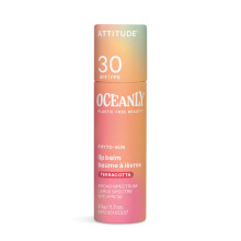 ATTITUDE Oceanly Tinted Lip Balm with SPF 30 EWG Verified Plastic-Free Broad Spectrum UVA/UVB Protection with Zinc Oxide Vegan Unscented Terrac