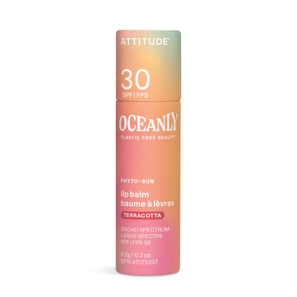Holdning Attitude Oceanly Tinted Lip Balm With Spf 30 Ewg Verified Plastic-Free Broad Spectrum Uva/Uvb Protection With Zinc Oxide Vegan Unscented Terraco