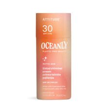 ATTITUDE Oceanly Tinted Shimmer Face Cream Stick with SPF 30 EWG Verified Plastic-Free Broad Spectrum UVA/UVB Protection with Zinc Oxide Universa