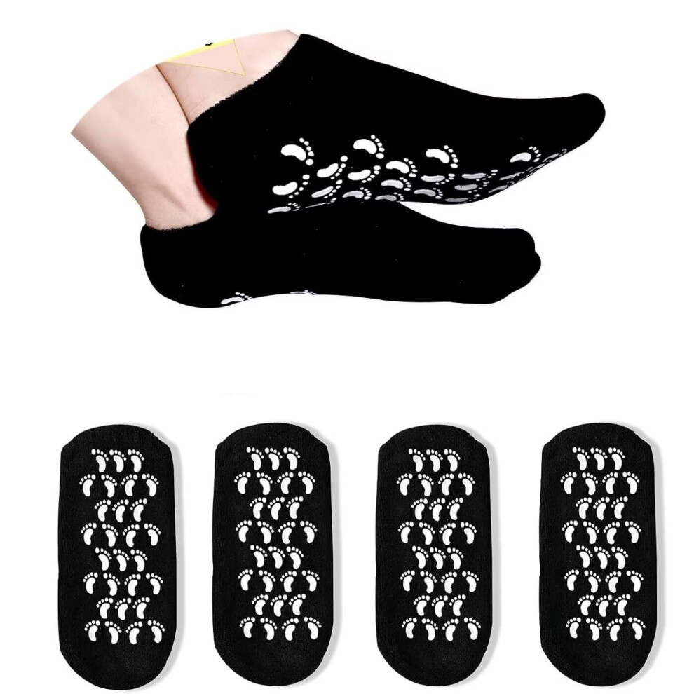 Szcq 2 Pairs Men Gel Socks Moisturizing Sock For Man Hard Rough Peeling Skin Soft Spa Repairing And Softening Calluses Dry Cracked Feet Skins Heels