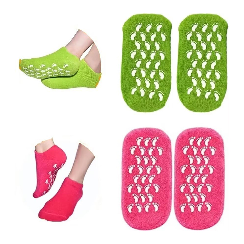 Lot de 2 paires de chaussettes en gel pour femmes, chaussettes hydratantes pour hommes, pour peaux dures, rugueuses et pel   es, douces, r   paratric