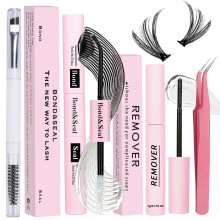 Kit per l'incollaggio e la sigillatura delle ciglia, 4 pezzi, extension ciglia fai da te con colla impermeabile Lashe Cluster, tenuta e sigillatu