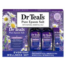 Coffret Cadeau Dr Teal - Mélange Sommeil - 4 Échantillons de Bain, Idéal pour les Chaussettes de Noël