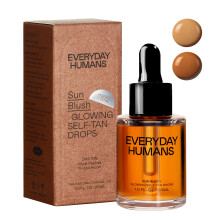Sun Blush Glowing Self Tanning Drops Australian Made 1.0 fl.oz | Sun-Kissed Natural Face & Body Gradual Self Tanner with Peptides | Fragrance Free| E