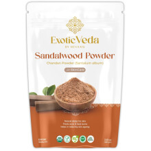 Exotic Veda Organic tiszta szantlfa pder arcra s borre | Termszetes borpol szantlfa illat | Gyulladscskkento Chandan por | Aroms szantlfa