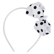 Motique Accessoarer Girls Polka Dot Bow Pannband (Vit)