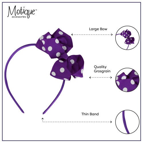 Motique tilbeh?r piger polka dot bue pandeb?nd (lilla) 2