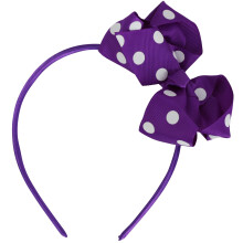 Motique Accessoarer Girls Polka Dot Bow Pannband (lila)