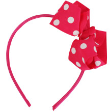Motique Accessoarer Girls Polka Dot Bow Pannband (Hot Pink)
