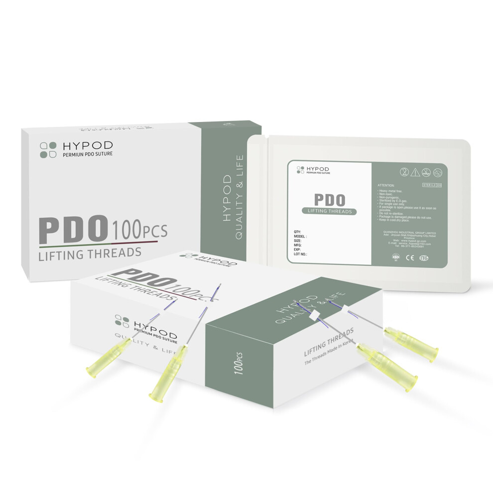 HYPOD PDO Mono Thread  PDO Thread Lift for Face and Body  Korean PDO Thread Lift (100PCS-29G*50MM)