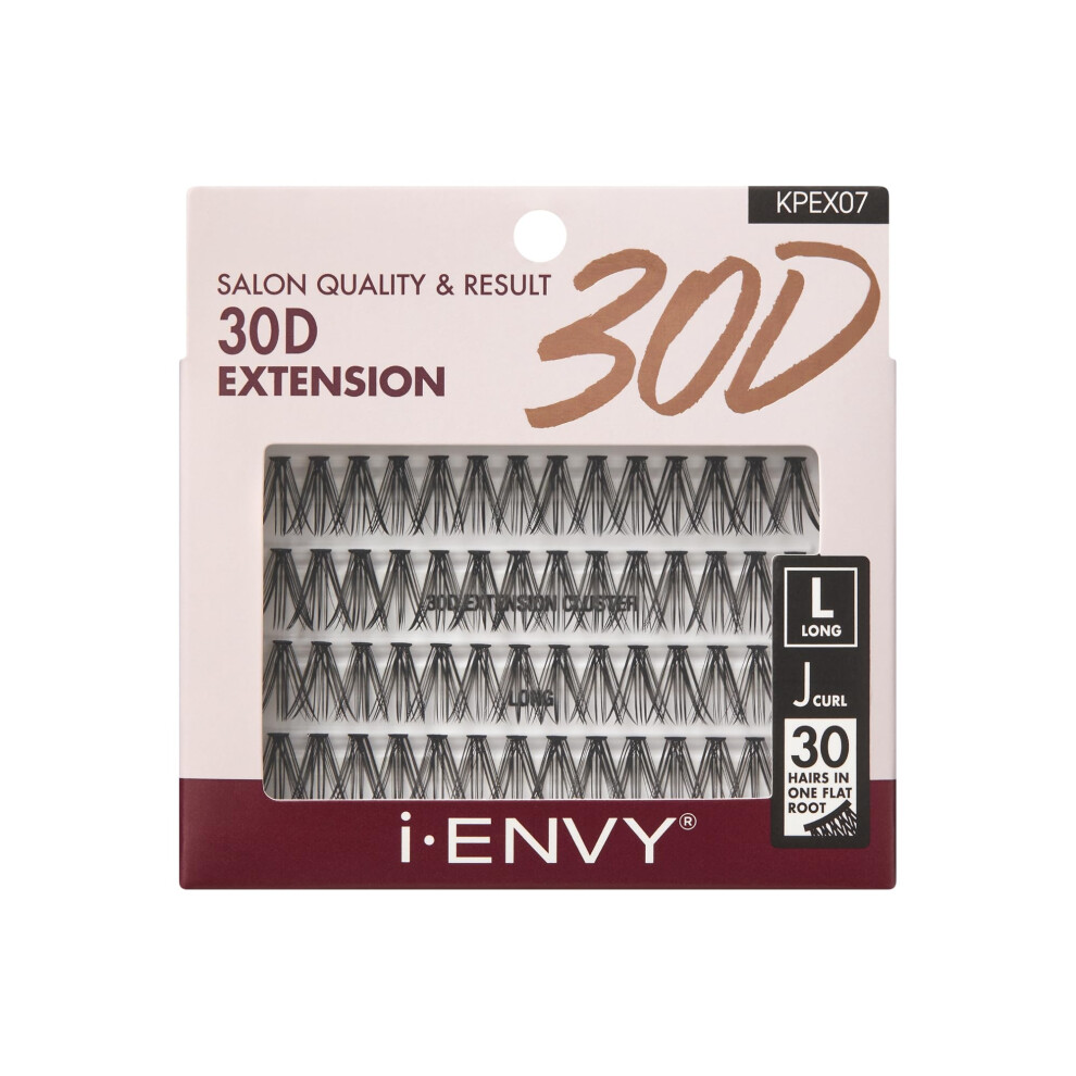 Ienvy I-Envy 30D Extension Cluster Individual Lashes Easy To Apply Flat Tapered-End Root Pre-Fanned Volume Lashes J Curl With Soft Fiber Quick Applicat