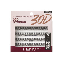 i-ENVY 30D Extension Cluster Individual Lashes  Easy to Apply  Flat Tapered-End Root  Pre-fanned Volume Lashes  J Curl with Soft Fiber  Quick Applicat