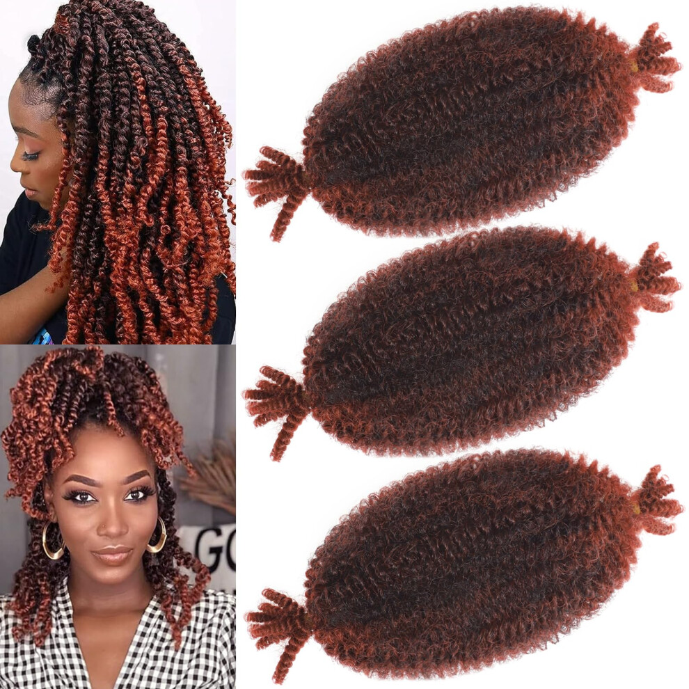 Miyamarch Unisex Not,Specified 8 Inch Springy Afro Twist Hair Marley Twist Braiding Hair 3 Packs Kinky Twist Hair Short Marley Hair Wrapping Hair For Soft Locs Passion Hair Extensio