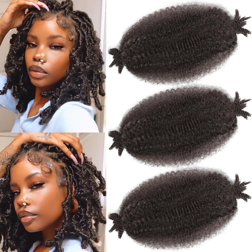 Miyamarch Unisex Not,Specified 8 Inch Springy Afro Twist Hair Marley Twist Braiding Hair 3 Packs Kinky Twist Hair Short Marley Hair Wrapping Hair For Soft Locs Passion Hair Extensio