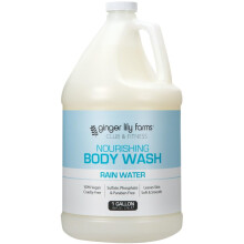Ginger Lily Farms Club & Fitness Nourishing Body Wash 100% Vegan & Cruelty-Free Bath & Shower Gel for Men and Women Rain Water Scent 1 Gallon (12