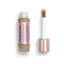 Revolution Beauty Conceal & Define Foundation Full Coverage Long-Lasting Matte Finish Vegan & Cruelty Free F12 Medium to Dark Skin Tones 0.8 Fl