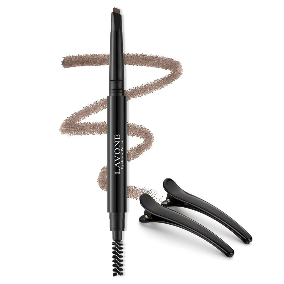 Lavone Eyebrow Pencil - Makeup Waterproof Brow Pen With Triangular Tip Dual-Sided Brow Brush Precise Fine Tip Fills Eyebrows Creates Natural Looki