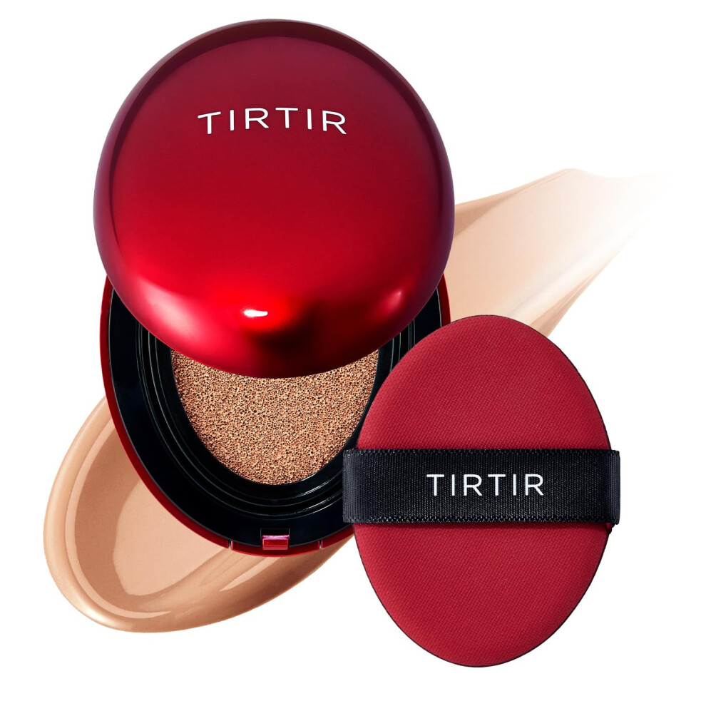 Tirtir Red Mask Fit Cushion Foundation | Japan's No.1 Choice For Glass Skin Long-Lasting Lightweight Buildable Coverage Semi-Matte (33C Hazel