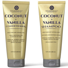 Nuva Botanicals Coconut Shampoo and Conditioner Vanilla Shampoo and Conditioner with Biotin and Collagen- Moisturizing Shampoo and Conditioner S